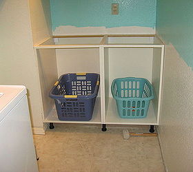 laundry room update with basket cubbies, diy, laundry rooms, painting, shelving ideas, storage ideas