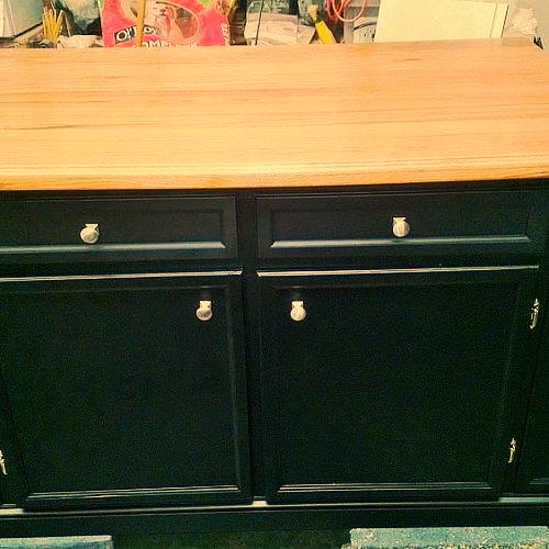kitchen island made from 3 4 birch plywood and 1 oak board top, diy, kitchen design, kitchen island, woodworking projects