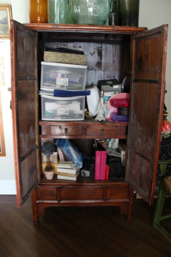 q mission organization will you join me in getting organized in 2013, organizing, storage ideas, Mission Organize this armoire to within an inch of it s life