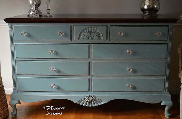 a vintage dresser makeover, painted furniture