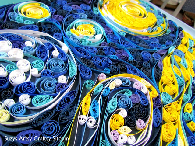 quilling as wall art, crafts, Quilled Starry Night Suzys Artsy Craftsy Sitcom quilling paper crafts wall art