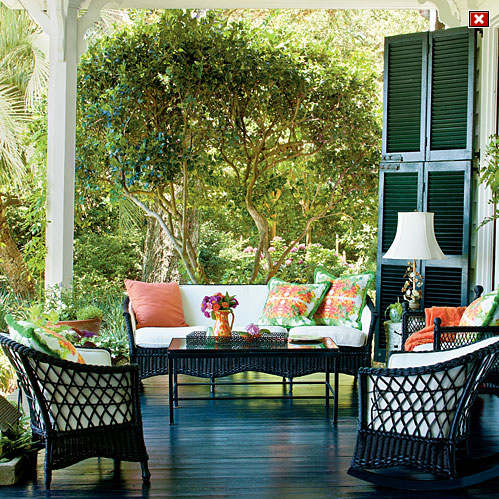 summer porch inspiration, outdoor living, Source Southern Living