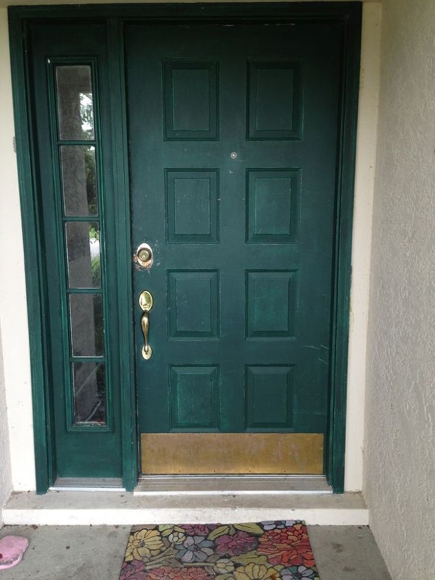 q front door makeover, curb appeal, diy, doors, how to, painting, The ugly front door