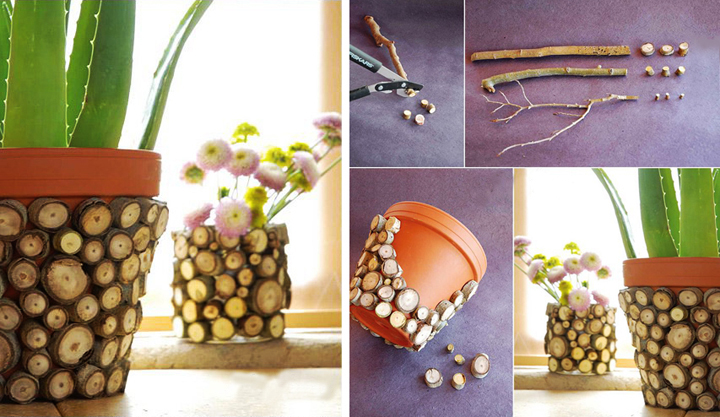 diy twig pot decoration 2, crafts, repurposing upcycling