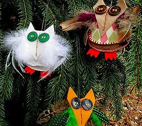 felt owls from scraps, christmas decorations, crafts, home decor, seasonal holiday decor, wreaths