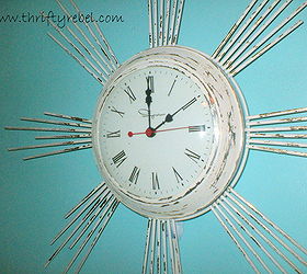 shabby chic vintage clock makeover, painting, repurposing upcycling, shabby chic, Here s the after of my shabby chic vintage clock