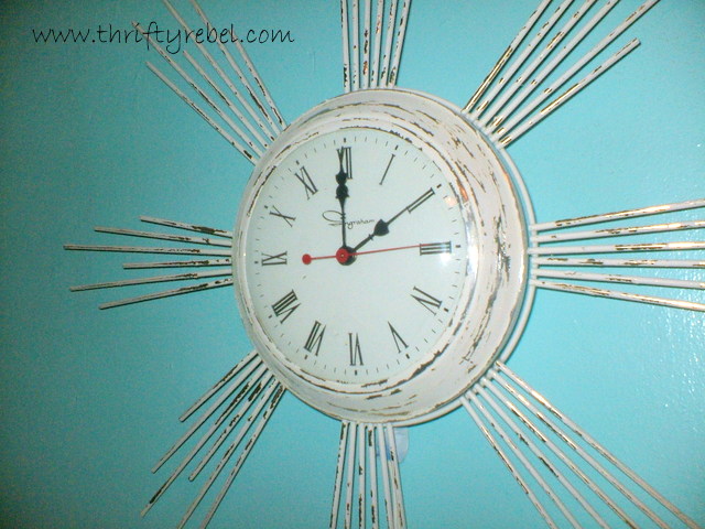 shabby chic vintage clock makeover, painting, repurposing upcycling, shabby chic, Here s the after of my shabby chic vintage clock
