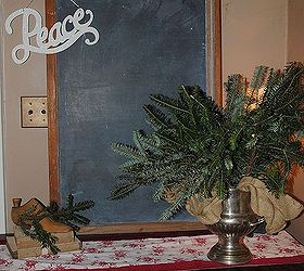 christmas vignettes, fireplaces mantels, seasonal holiday d cor, Just a bit of old and natural greens