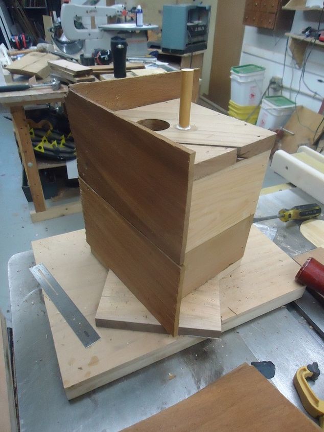building a birdhouse from scrap cedar off a fence, diy, woodworking projects, installing cedar shakes for the roof