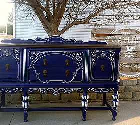 hand painted blue buffet, painted furniture