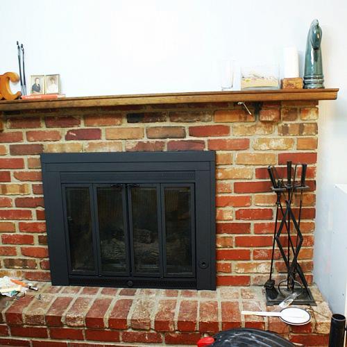 diy fireplace installation, diy, fireplaces mantels, home decor, how to, painting, Here is the fireplace after we got some paint on the walls and the insert This is where we began work on the installation
