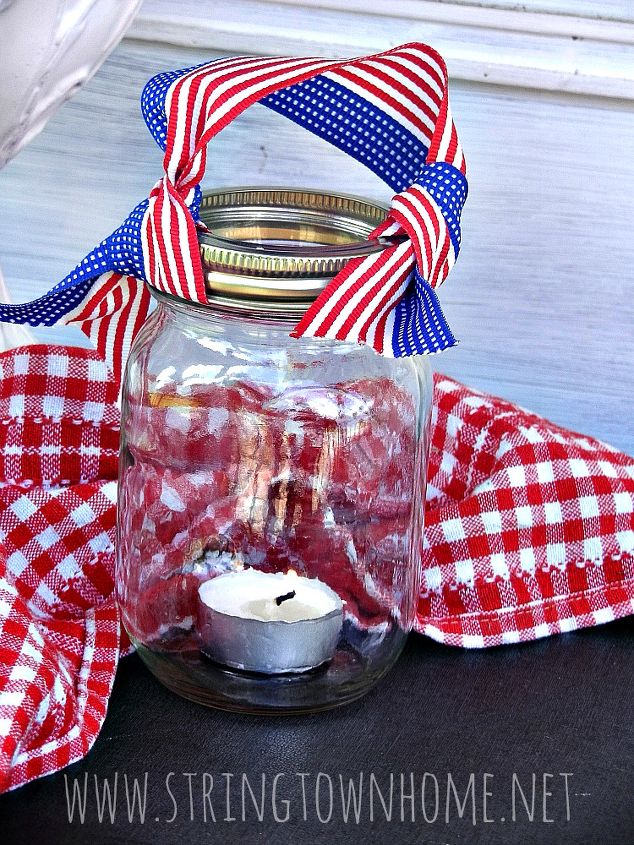 patriotic mason jar lantern, patriotic decor ideas, seasonal holiday d cor