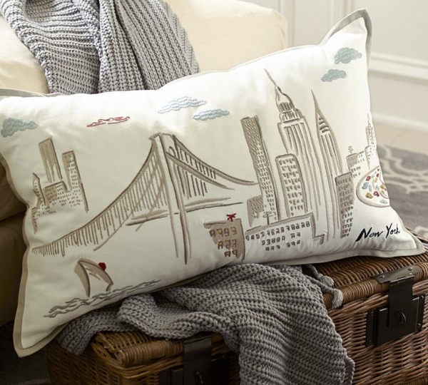 different styles of throw pillows for the home, home decor, Lumbar Pillow from Pottery Barn