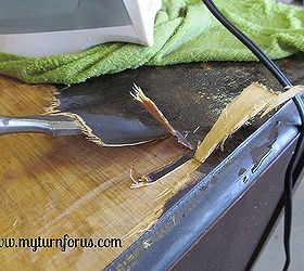 how to remove veneer from furniture, painted furniture, woodworking projects