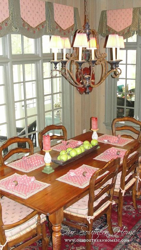 french country kitchen tour, home decor, kitchen design, kitchen island, An antique dough bowl holds faux green apples The windows open onto the back screened porch