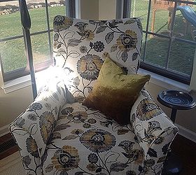 diy first time chair reupholstery project, painted furniture, reupholster, Another shot very happy and people thought it was professionally done