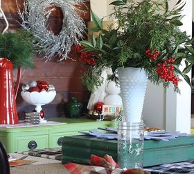 woodsy glam christmas home tour, christmas decorations, seasonal holiday decor, wreaths, My apple green desk is also in the dining room It s such a fun piece of furniture to decorate