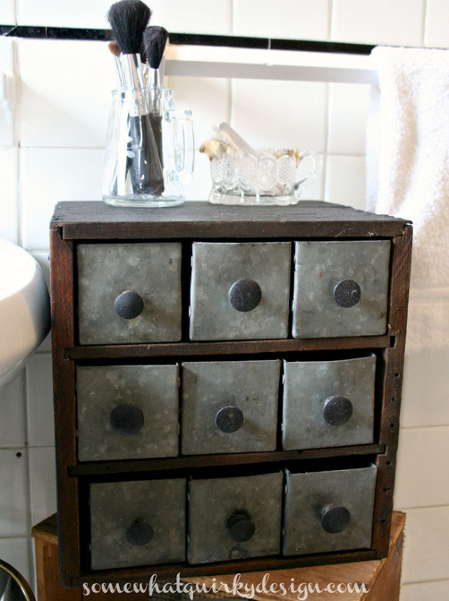 i repurposed this little storage cubby to use in my bathroom, bathroom ideas, repurposing upcycling, storage ideas, Best 9 drawers I ever had