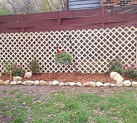 hiding unsightly fence areas, See how the lattice board covers the unsitely plywood
