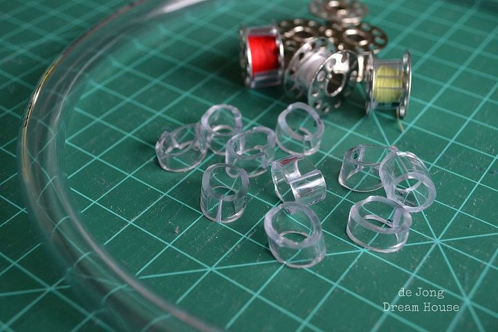 diy spool bobbin holder, crafts, I used clear tubing to keep my threads neat