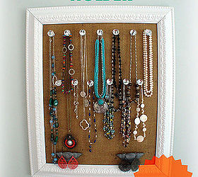 burlap jewelry holder with crystal knobs, cleaning tips, crafts, decoupage, DIY Framed Burlap Jewelry Holder