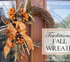 easy diy fall wreath, crafts, seasonal holiday decor, wreaths, Traditional Fall Wreath