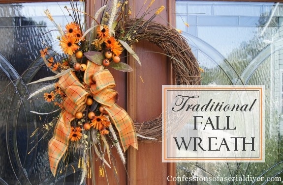 easy diy fall wreath, crafts, seasonal holiday decor, wreaths, Traditional Fall Wreath