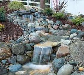q personal opinions on installing a pond less waterfall, landscape, ponds water features, I am hoping for some sound from the water but think a pond would be high maintenance