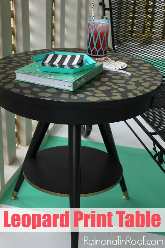 diy leopard print table, painted furniture