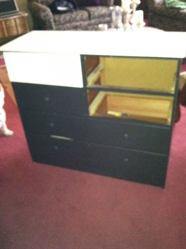 new look for an old dresser, bedroom ideas, chalk paint, painted furniture, shabby chic, Top and two drawers painted
