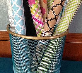 how to save money on diy projects decor and organization, crafts, diy, how to, Garage sale trash can to ombr shelf liner storage