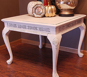 white chalkpainted glazed table, chalk paint, painted furniture