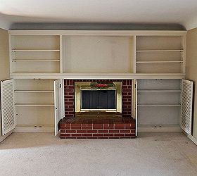 fireplace and built ins before and after, fireplaces mantels, home decor, living room ideas, Before we moved in
