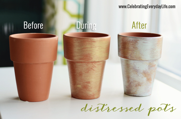 clay pots distressed with paint a michaels craft diy, chalkboard paint, crafts, painting, These pots are seriously simple to distress It s really three simple steps
