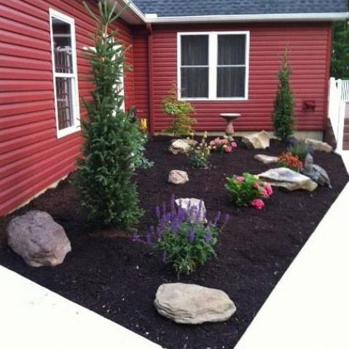 landscaping, flowers, gardening, New landscape on a new chalet home
