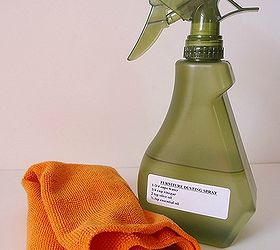 how to make a homemade furniture dusting spray, cleaning tips, go green, Sometimes I put the recipes for my homemade cleaners right on my labels to make life easier