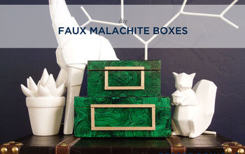 DIY $8 Faux Malachite Boxes