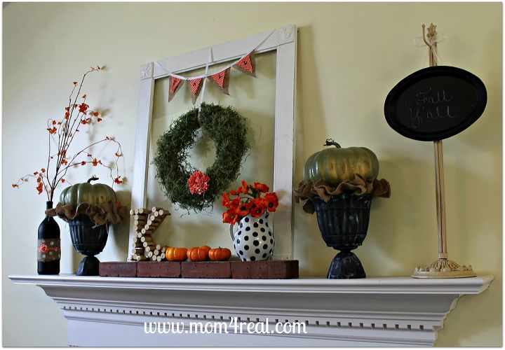 fall mantel w polka dots, seasonal holiday d cor, wreaths, My Fall mantel