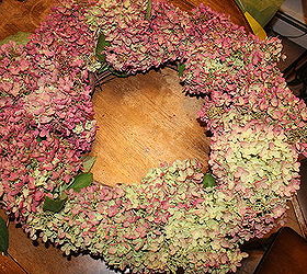 hydrangea wreath, crafts, wreaths, Almost finished