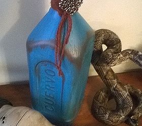 painted bottle, crafts, repurposing upcycling, Quick and easy