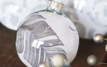 DIY Christmas Glass Ornaments Using Scrapbook Paper