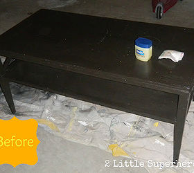 using vaseline to distress a coffee table, painted furniture, Coffee table before