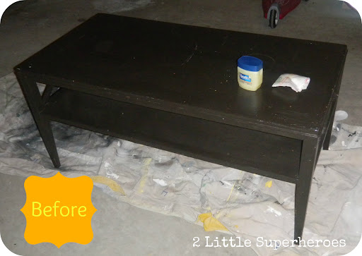 using vaseline to distress a coffee table, painted furniture, Coffee table before