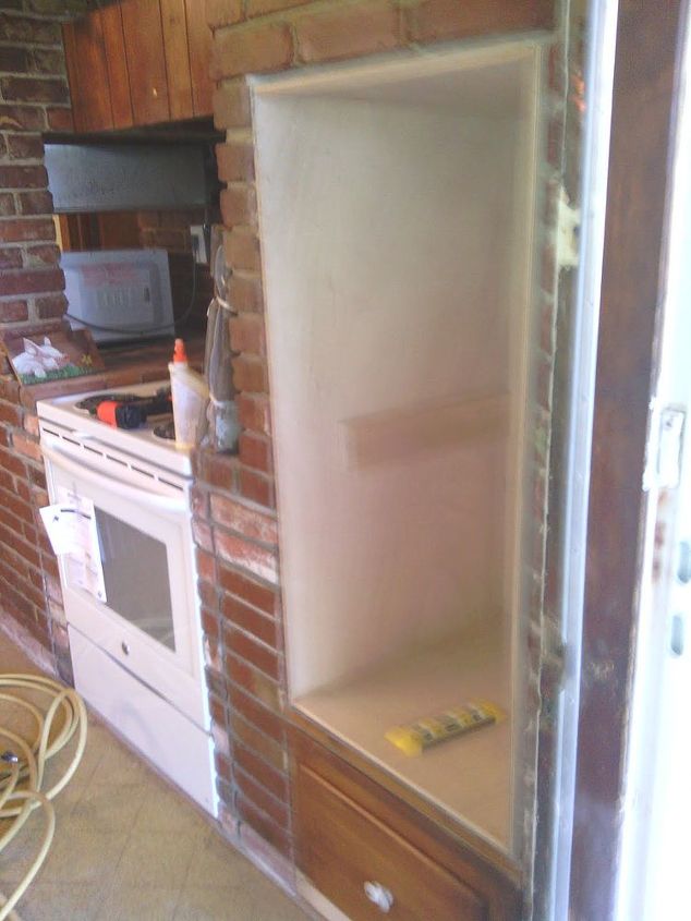 old stove removed shelves added, kitchen, shelving ideas