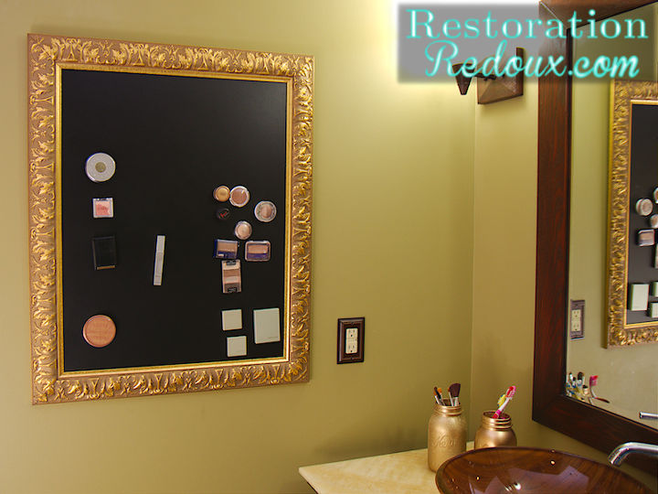magnetic makeup board, crafts, repurposing upcycling