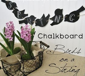 easy and free chalkboard birds on a string, chalkboard paint, crafts, home decor, A fun and easy project for spring