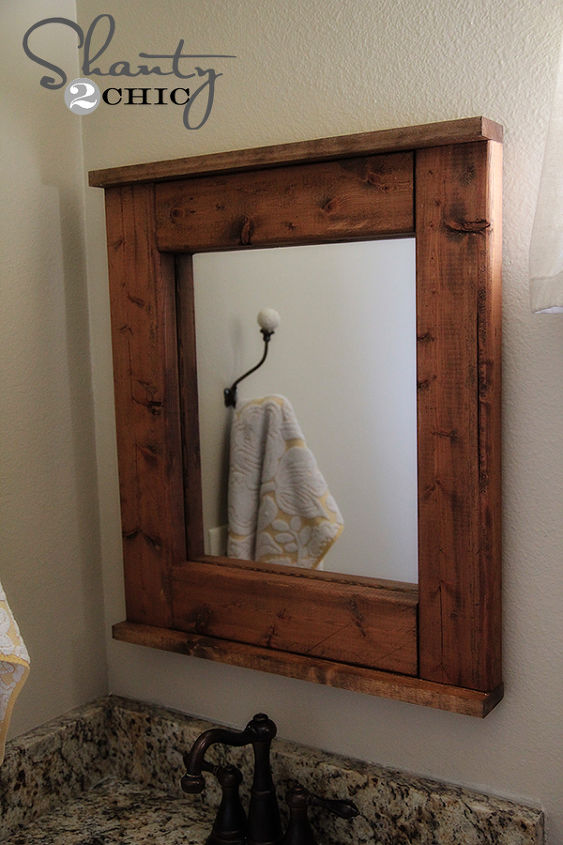 easy diy mirror redo, bathroom ideas, crafts, home decor, DIY Wood Mirror