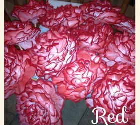 coffee filter flowers, crafts, Red Trim