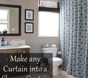make any curtain into a shower curtain, bathroom, Make any curtain into a shower curtain
