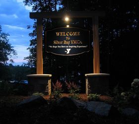 welcome signs, landscape, outdoor living, Exterior Lighting of Welcome Sign